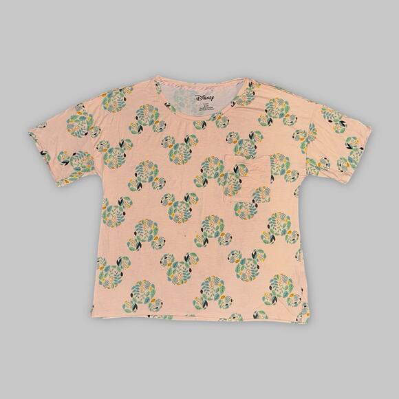 Disney Mickey Mouse Tropical Print Women’s T-Shirt – Size Small - Picture 1 of 5